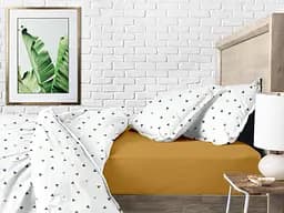 Комплект постільної білизни Cosas Delta Полуторний білий (DeltaColor_El-Mustard_160) - мініатюра 3