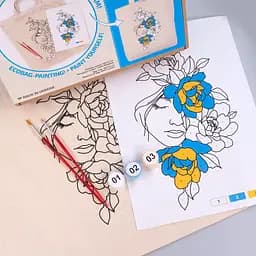 Екосумка-розмальовка, Квіти у волоссі , бавовна 220 г/м2, 38х42см, ROSA Talent - мініатюра 4