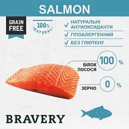 Сухий корм для цуценят дрібних порід Bravery Salmon Mini Puppy з лососем 600 г - мініатюра 3