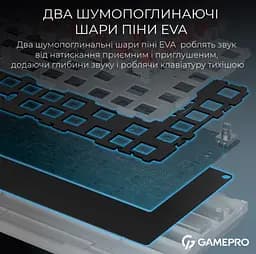 Клавиатура беспроводная игровая механическая GamePro MK-160-W Pro White-Black QLAB Orange Switches Hot-Swap - мініатюра 10
