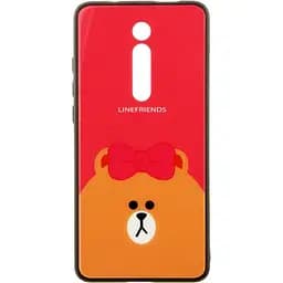 Чехол-накладка Toto Cartoon Print Glass Case Xiaomi Mi 9T/Mi 9T Pro/Redmi K20/K20 Pro Line friends Brown