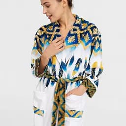 Халат жіночий з плюшевого велюру ексклюзивний Feather 18287 L-XL - мініатюра 3