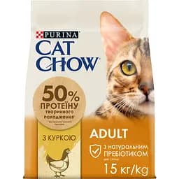 Сухой корм для кошек Cat Chow Adult с курицей 15 кг