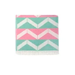 Рушник Barine Pestemal - Ups and Downs 90x160 pink green - мініатюра 2