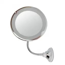Гибкое зеркало на присоске с увеличением и подсветкой круглое LED MIRROR 10X