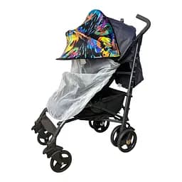 Козырек двойной 2в1 солнцезащитный с сеткой на коляску и автокресло Must Have Shade DoRechi Черный + Желтый
