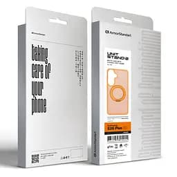 Противоударный чехол-панель для Samsung Galaxy S26 Plus 5G, Unit Stand2, оранжевый, силикон + поликарбонат, защита всего корпуса, с подставкой, поддержка магнитных держателей и беспроводной зарядки (MagSafe), ArmorStandart (ARM89962) - мініатюра 6