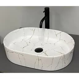 Умивальник VBI Verona 50 gold marmo glossy накладний VBI-011329, Золотий