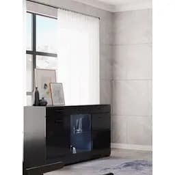 Комод в гостиную Гербор Арктика (телескопы) Черный/Черный глянец (GRB-2010)