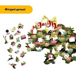 Пазл дерев'яний Україна Новорічна, А5, Картонна коробка 35 елементів - мініатюра 3