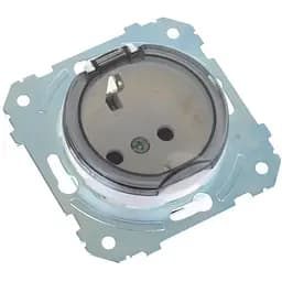 Розетка одинарна із заземленням Brille WB-1RW Wh біла (42-279)