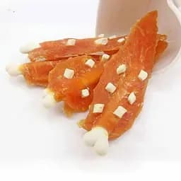 Ласощі для собак Селянські Смаколики, курячі шашлички з кальцієвою кісточкою та сиром, 500 г (LSC-19)