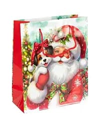 Пакет подарочный "Новый Год" 153-2 вертикальный 18*21,5*8 см, ручка-шнурок (6927661257724) Вид 3