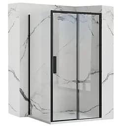 Душова кабіна Rea Rapid Slide 90x120 black REA-K6422 + REA-K6402, Чорний матовий, Універсальна, прозорий