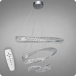 Люстра кришталева світлодіодна 517 Dlight 184Вт Хром (02001)