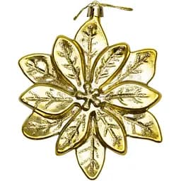Елочная игрушка Цветок 12.5 см золотистый пластик (250010)