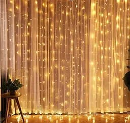 Гірлянда штора Водоспад 720 led 3х3м Велика кругла лампа (прозорий провід, 15 ниток) Теплий білий - мініатюра 4