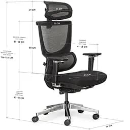 Крісло Mealux S8 Air Fabric Black ( HF-S8P F/B)  - мініатюра 3