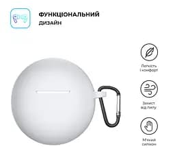 Силіконовий чохол для навушників OPPO Enco Buds2, Hang Case, білий, ультратонкий захисний кейс товщиною 2 мм, захист від подряпин, пилу та ударів, компактний, з карабіном для кріплення, ArmorStandart (ARM71110) - мініатюра 2
