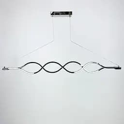 Сучасна срібна люстра Waterlines у двох розмірах Line.F Довжина 100 см