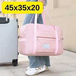 Дорожня сумка для подорожей та спорту 32 літри-45×35×20 см— водонепроникна, з кріпленням на валізу, рожевий KT8004521