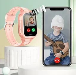 Дитячий розумний смарт годинник Lemfo D31 з GPS трекером, 4G SIM-картою, відеодзвінками, кнопкою SOS та Wi-Fi для дітей Рожевий - мініатюра 7