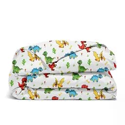 Дитяча постільна білизна в ліжечко COLORFUL DINO CS2, зелений (DinoBabyColor_Honey110x160_140) - мініатюра 4