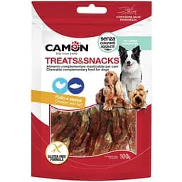 Снек для собак Camon маленькая рыба обмотанная курицей 80 г 