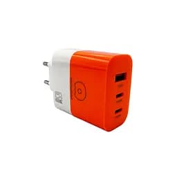Мережевий зарядний пристрій WUW-C215 65W Charger 2 USB C + USB A білий orange