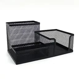 Органайзер настольный металлический Сетка, 3 отделения, черный