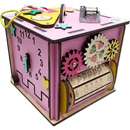 Развивающая игрушка Temple Group Бизикуб 15х15 см розовый (TG200140)