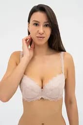 Бюстгальтер пуш-ап +1 зі з'ємними вкладишами ORNELLA 014 136 03 Effetto Lingerie срібний-півонія 75D