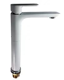 G1048-2 Змішувач для умивальника високий гайка білий/хром Ø35 Gappo Noar 1/8 Білий