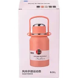 Термос Large 900 мл з гвинтовою кришкою і ручкою, рожевий TS Kitchen HP157P - мініатюра 3