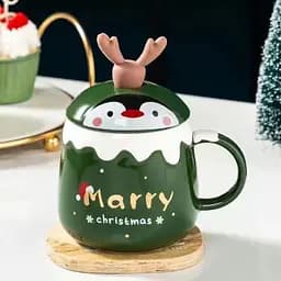 Кухоль з кришкою новорічний Merry Christmas 4 13701 450 мл