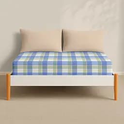 Простирадло Cosas на резинці фланель 80х160 ocean tartan, блакитний (Flannel_OceanTartan_80x160x20) - мініатюра 4