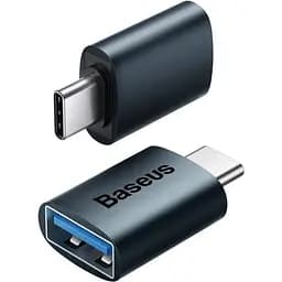 Перехідник Baseus Ingenuity Series Mini OTG Adaptor USB-C to USB-A Blue (ZJJQ000003) [78669] - мініатюра 3