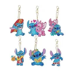 Набір брелків алмазна викладка "Стіч" ColorArt BR44, 6 шт, з інструментами