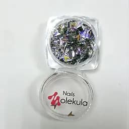 Декор для дизайну нігтів Nails Molekula 1,5 г No 06 Срібний голографик куточок