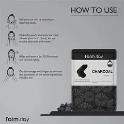 Маска для обличчя FarmStay Visible Difference Mask Sheet Charcoal з деревним вугіллям 23 мл - мініатюра 5