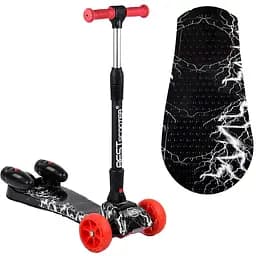 Детский самокат Best Scooter с турбинами и музыкой 63х16х31 см Черно-красный 000254933