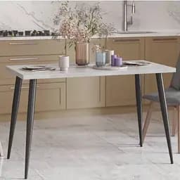 Кухонний стіл Марсель 50 Ferrum-decor 75x120x60 Чорний метал ДСП Бетон 32 мм (FRD-106695)