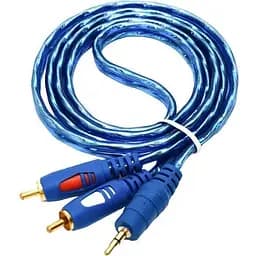 Кабель-переходник звуковой 3.5 мм M - 2xRCA M 5 м синий (S0706)