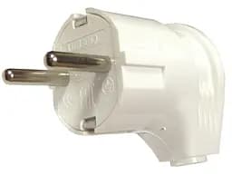 Вилка з заземленням кутова Lumano біла 16А 30шт/уп 300шт/ящ (18158)