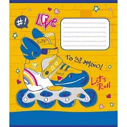 Зошит учнівський "Синьо-жовтий" Leader 024-550160K-4 в клітинку, 24 аркуші