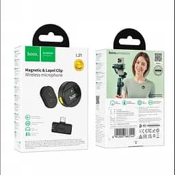 Мікрофон петличний бездротовий Hoco L21 2.4G, Type-C, ENC, акумулятор 80 мАг, 10–15 м - мініатюра 9