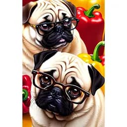 Набір для творчості алмазна картина Мопси з перчинкою Strateg HEG87068, 30x40 см