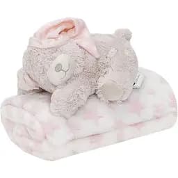 Плед Interbaby Flecce Plush Toy Bear Sleep Pink 110х80 см рожевий (8100264)