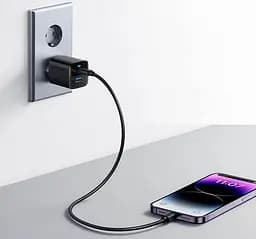Блок живлення зарядний пристрій Anker PowerPort 323 PowerIQ 2 порти Type-C чорний - мініатюра 3