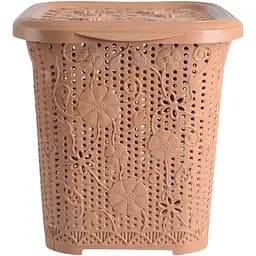 Кошик для білизни Violet House Ажур Beige з кришкою 15 л (0424 Ажур BEIGE с/к 15 л)